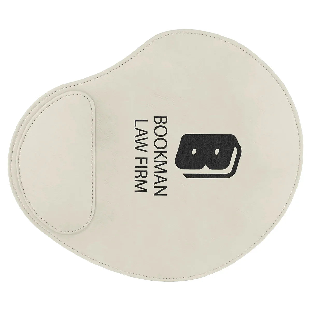 White 9" x 10 1/4" Laserable Leatherette Mouse Pad