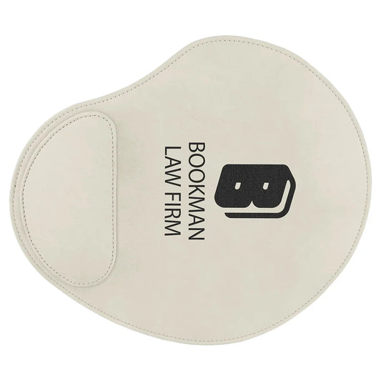 White 9" x 10 1/4" Laserable Leatherette Mouse Pad