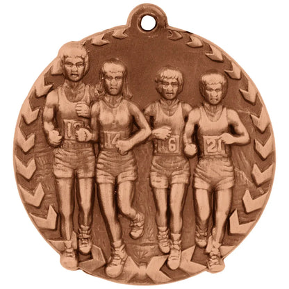 Antique Bronze 1 3/4" Cross Country Millennium Medal