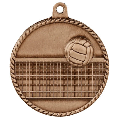 Antique Bronze 2" Volleyball High Relief Medal