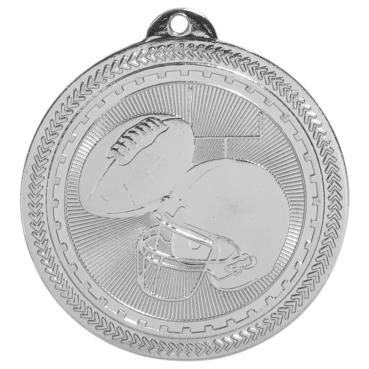 Bright Silver 2" Football Laserable BriteLazer Medal