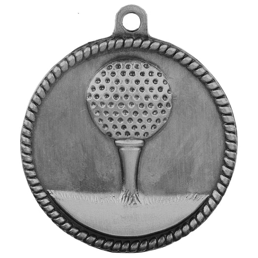 Antique Silver 2" Golf High Relief Medal