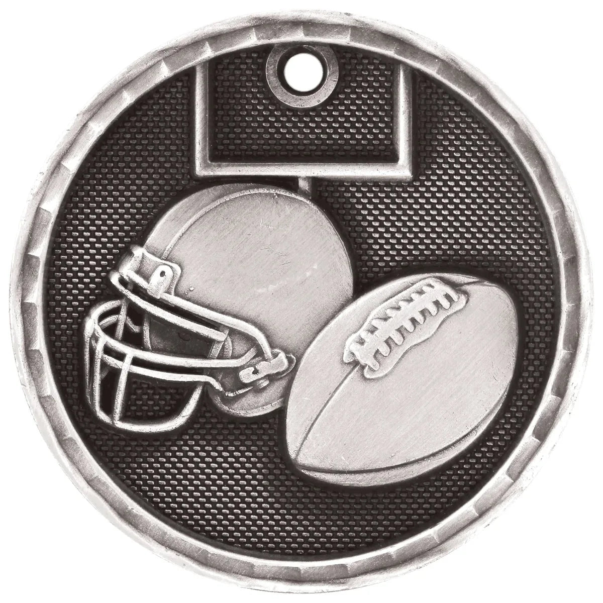 Antique Silver 2" 3D Football Medal