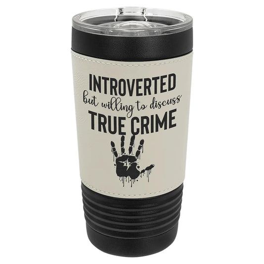 Black White Polar Camel 20 oz. Leatherette Tumbler with Slider Lid
