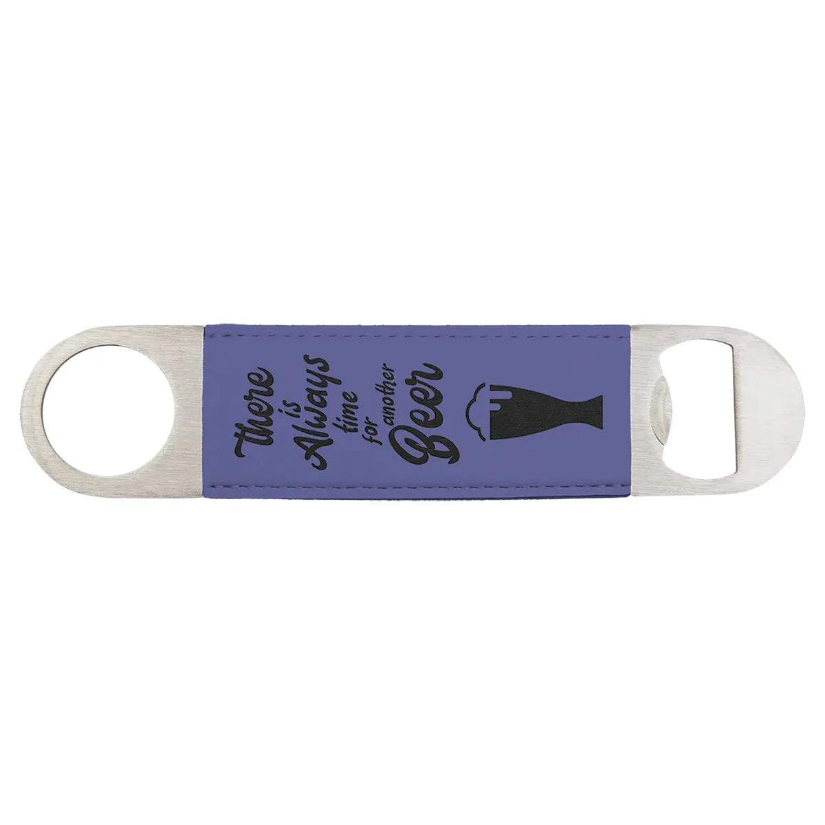 Purple 1 1/2" x 7" Laserable Leatherette Bottle Opener