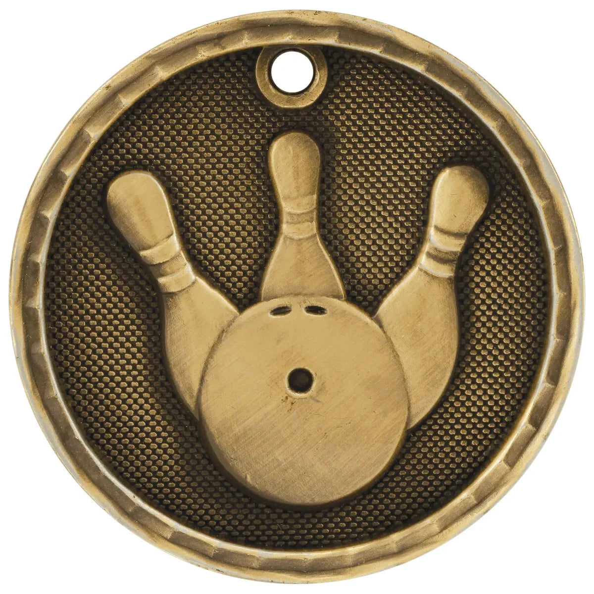 Antique Gold 2" 3D Bowling Medal