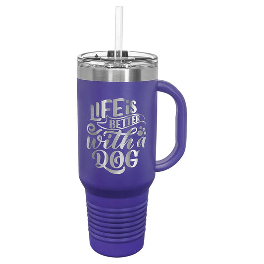 Purple Polar Camel 40 oz. Travel Mug with Snap Lid & Straw