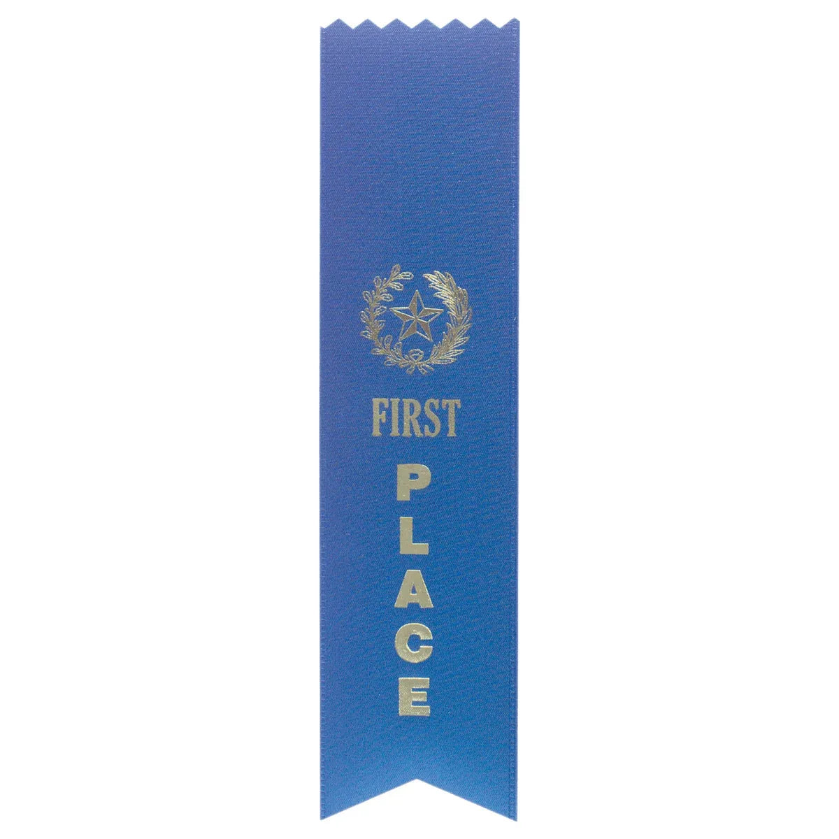 Blue 1st Place Pinked Top Ribbon