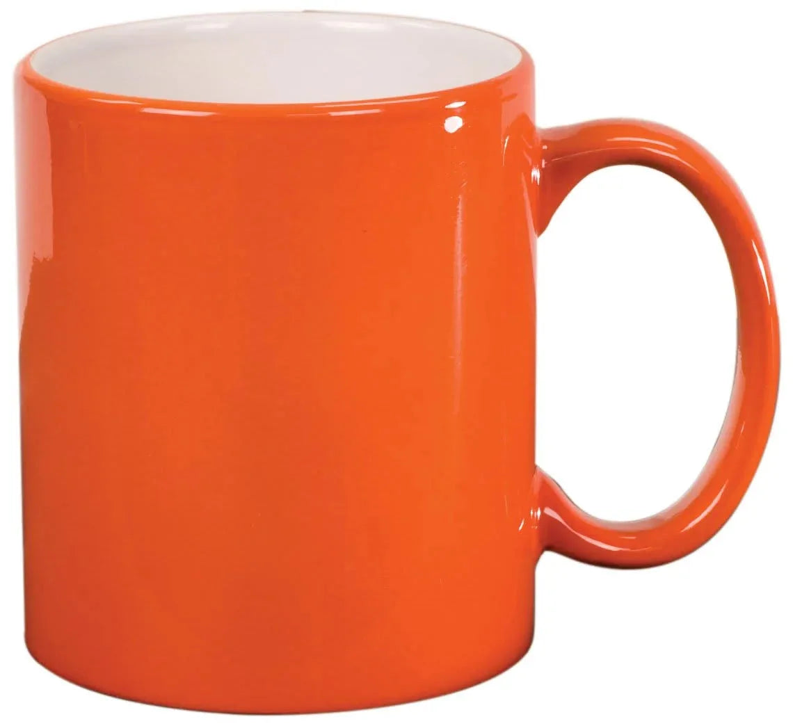 Orange 11 oz. Ceramic Round LazerMug