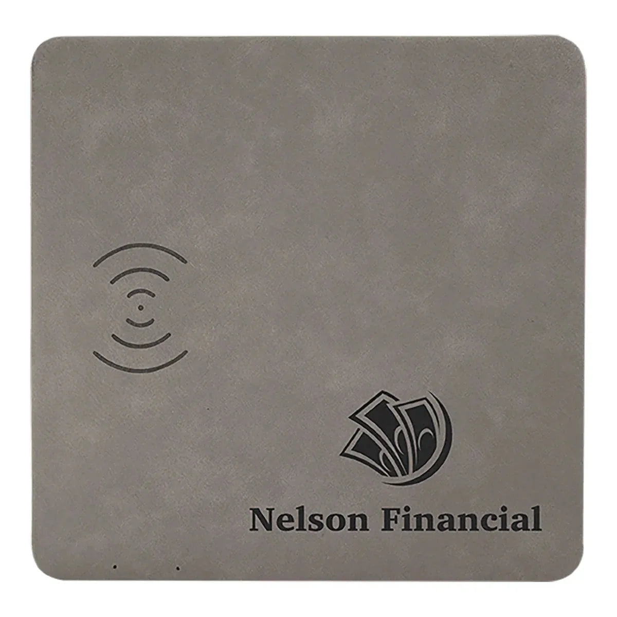 Gray 8" x 8" Laserable Leatherette Phone Charging Mat