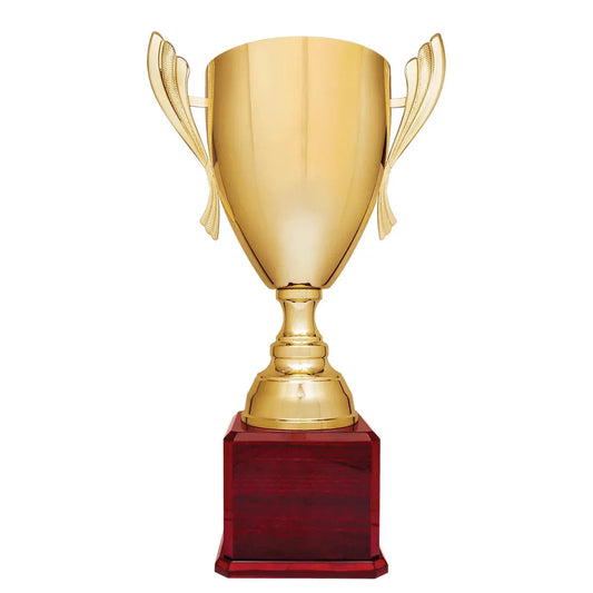 Gold Metal Cup Trophy 26 1/2" — Custom Engraved | Fully Assembled & Boxed