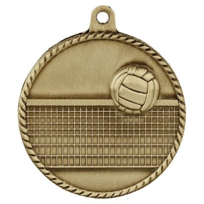 Antique Gold 2" Volleyball High Relief Medal