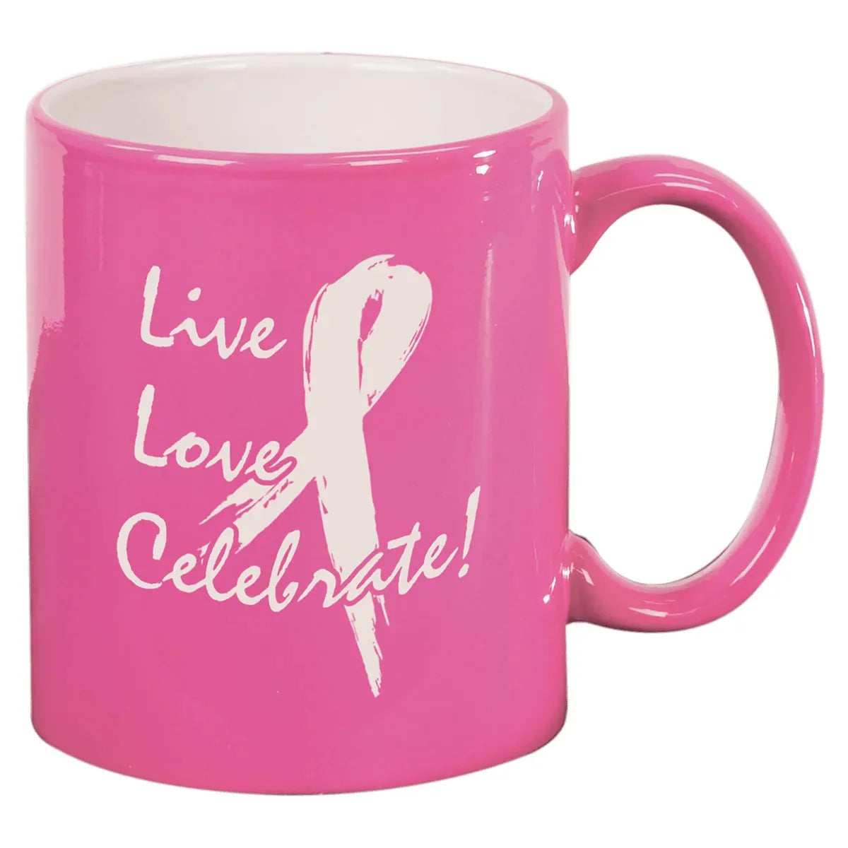 Pink 11 oz. Ceramic Round LazerMug