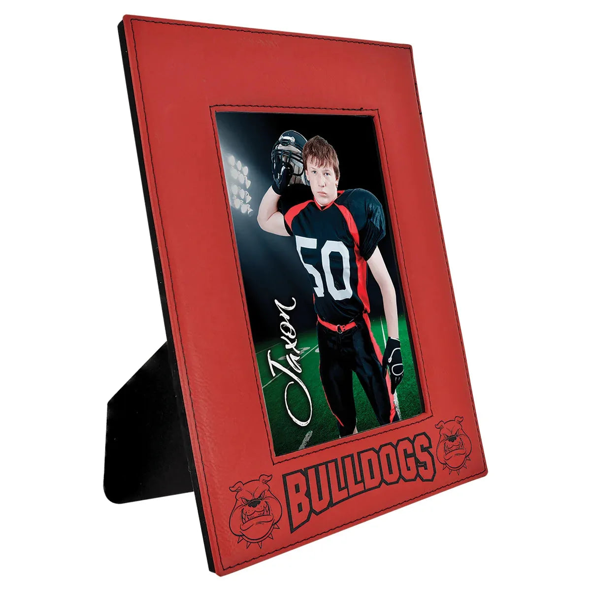 Red 5" x 7" Laserable Leatherette Photo Frame