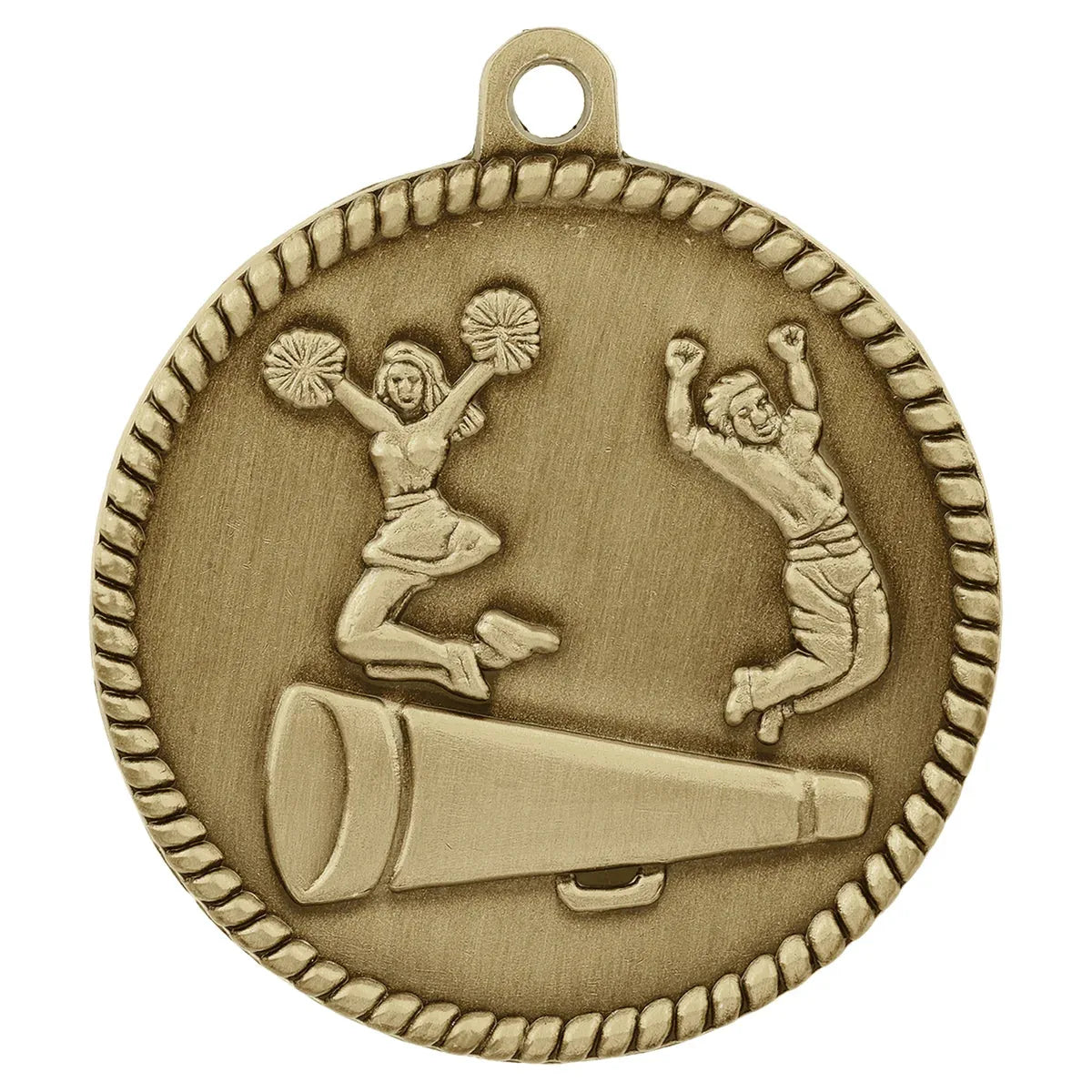 Antique Gold 2" Cheer High Relief Medal
