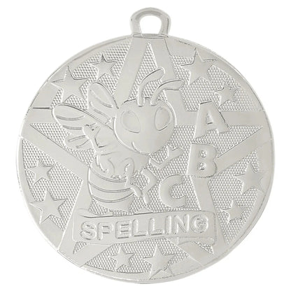 Silver 2" Superstar Spelling Medal