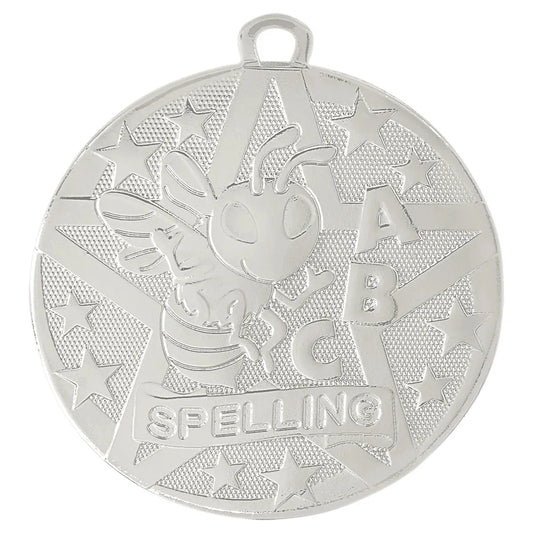 Silver 2" Superstar Spelling Medal
