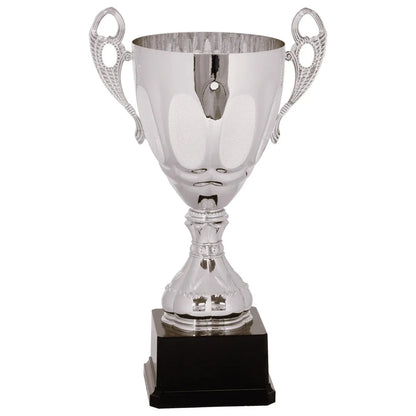 Silver 14" Completed Metal Cup Trophy on Plastic Base