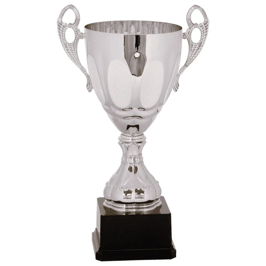 Silver 14" Completed Metal Cup Trophy on Plastic Base