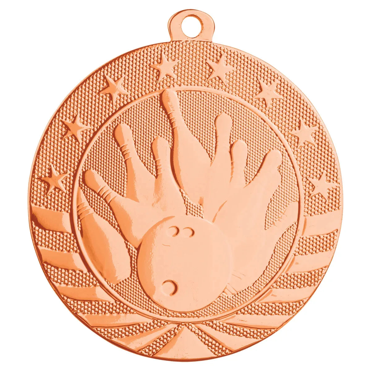 Bright Bronze 2 3/4" Bowling Starbrite Medal