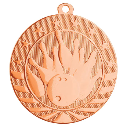 Bright Bronze 2 3/4" Bowling Starbrite Medal