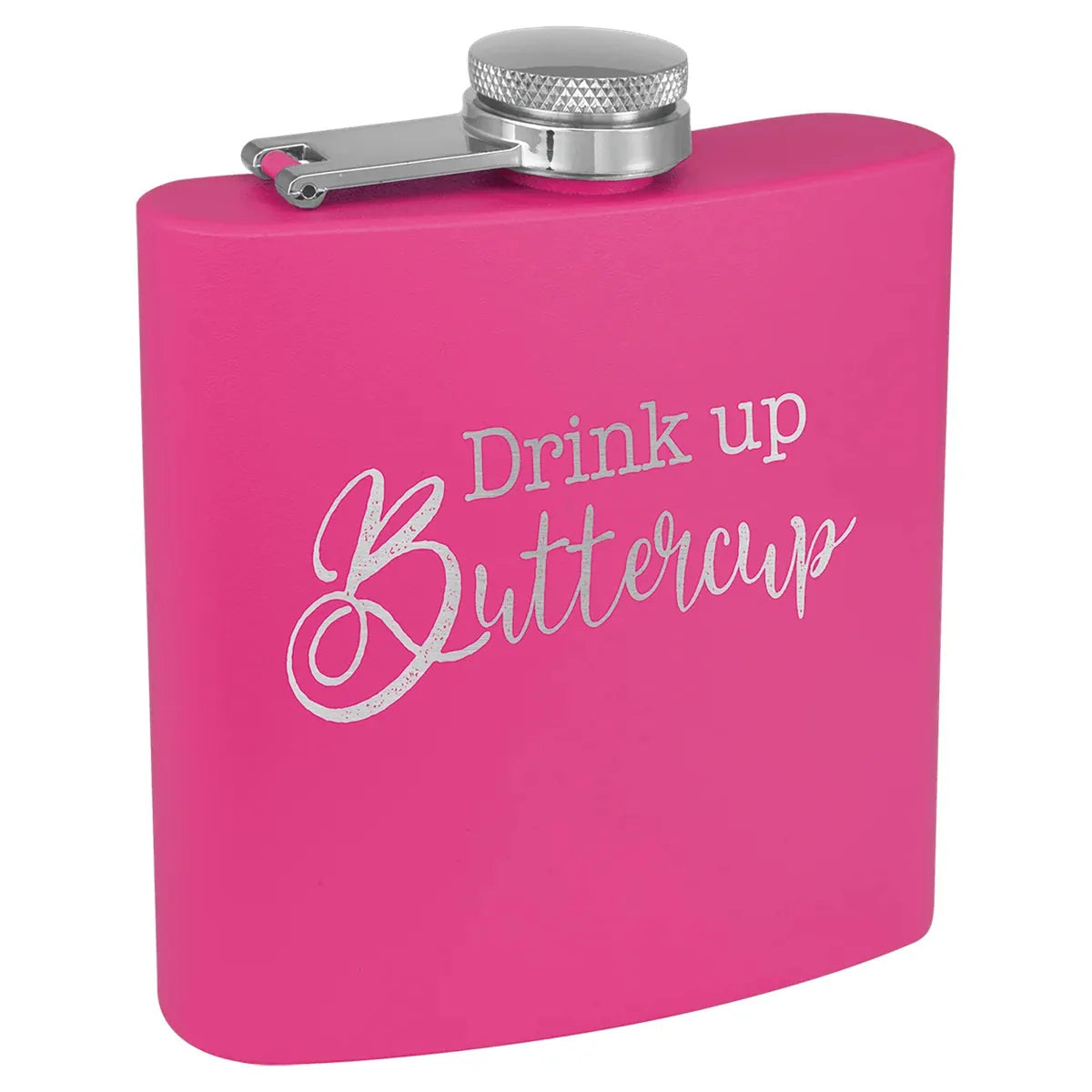 Matte Pink Stainless Steel 6 oz. Flask