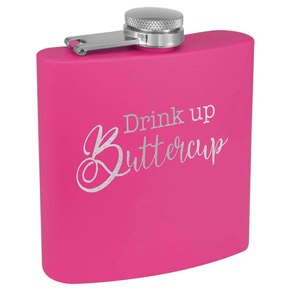Matte Pink Stainless Steel 6 oz. Flask