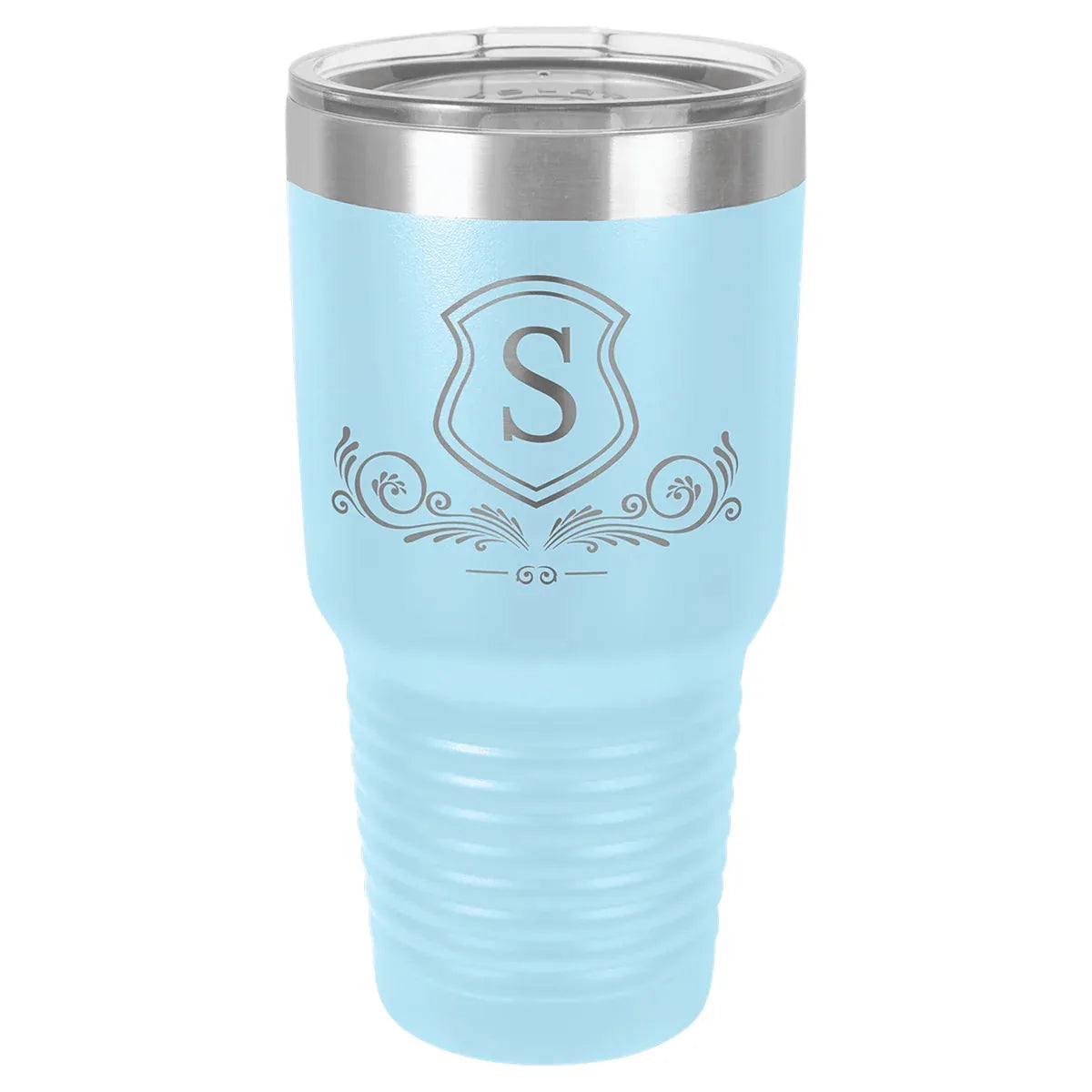 Light Blue Polar Camel 30 oz. Ringneck Tumbler with Logo Lid