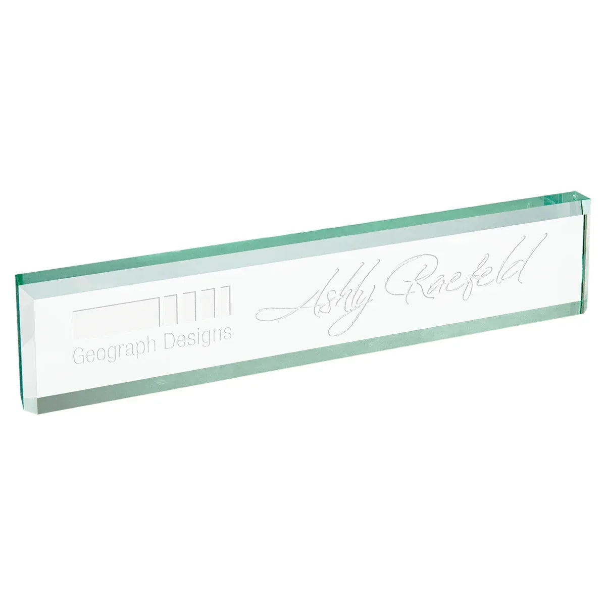 10" x 2" Jade Glass Desk Wedge
