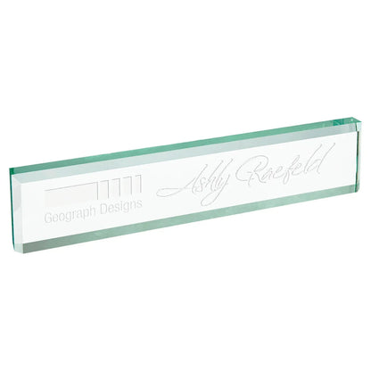 10" x 2" Jade Glass Desk Wedge