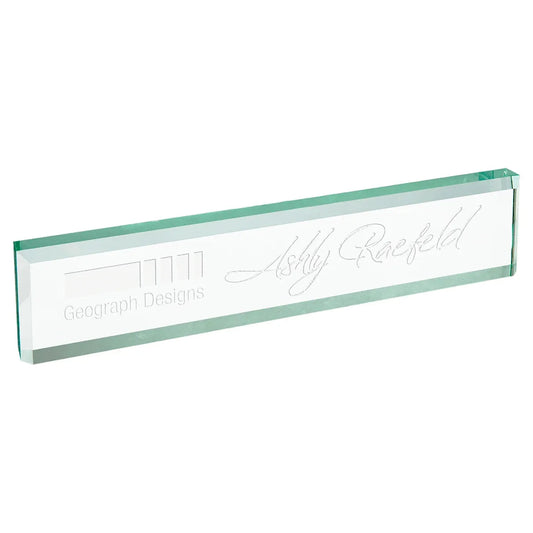 10" x 2" Jade Glass Desk Wedge