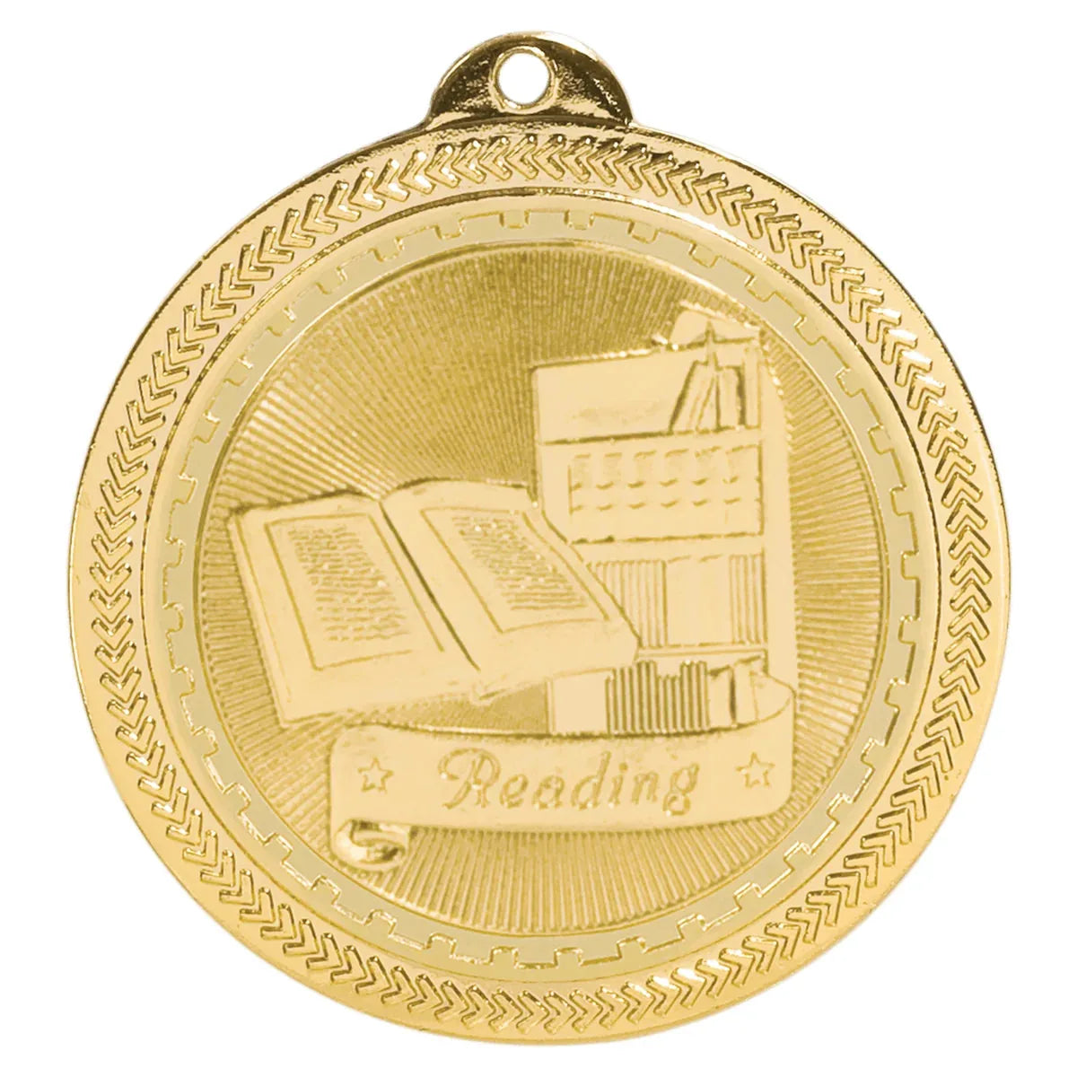 Bright Gold 2" Reading Laserable BriteLazer Medal
