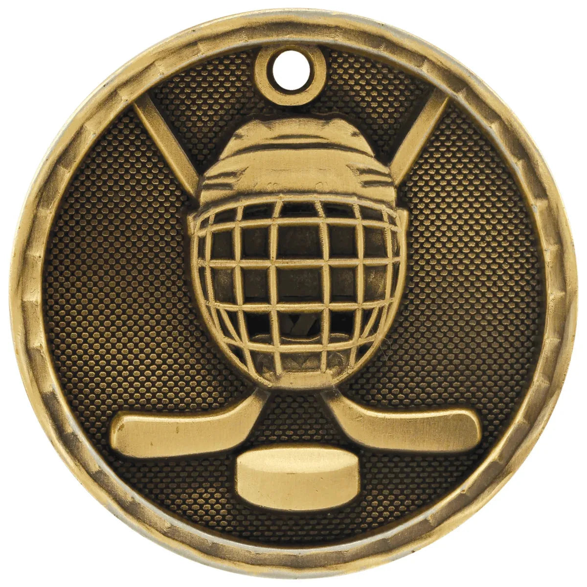 Antique Gold 2" 3D Hockey Medal