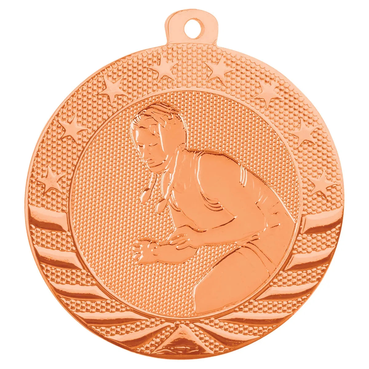 Bright Bronze 2" Female Wrestling Starbrite Medal