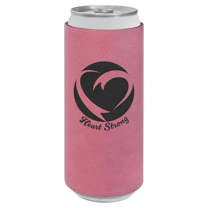 Pink Laserable Leatherette Slim Beverage Holder