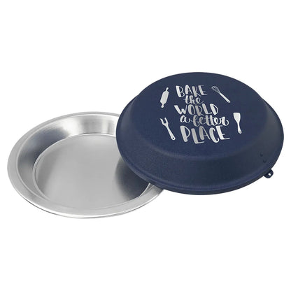 Navy Blue 9" Aluminum Pie Pan with Lid