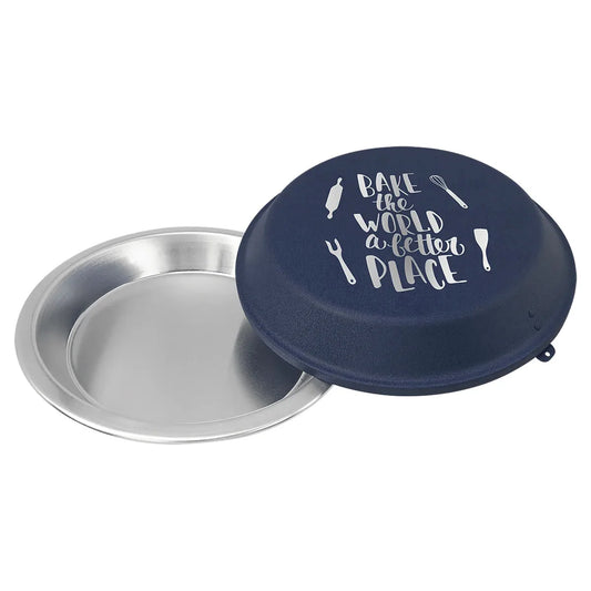 Navy Blue 9" Aluminum Pie Pan with Lid