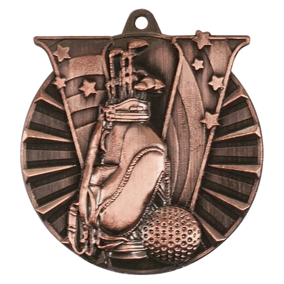 Antique Bronze 2" Golf Victory Medal