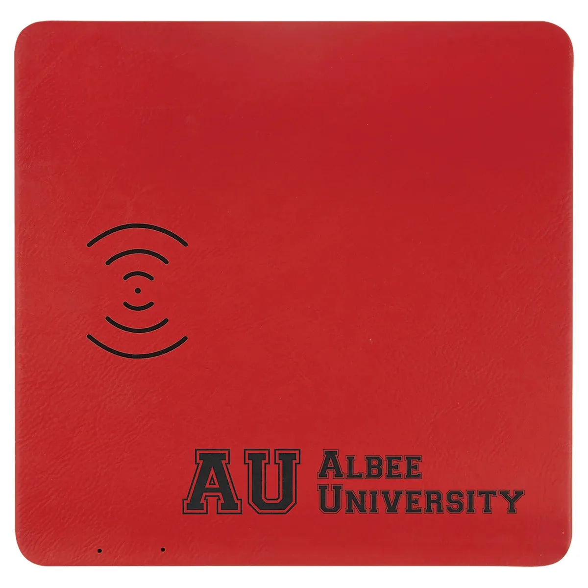Red 8" x 8" Laserable Leatherette Phone Charging Mat