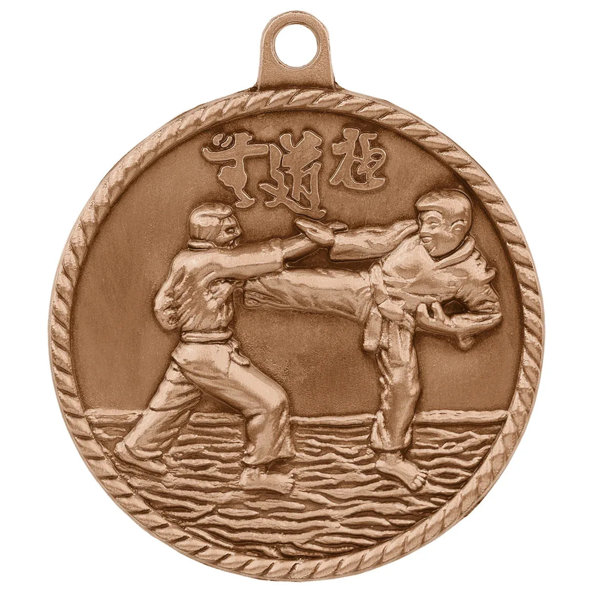 Antique Bronze 2" Martial Arts High Relief Medal