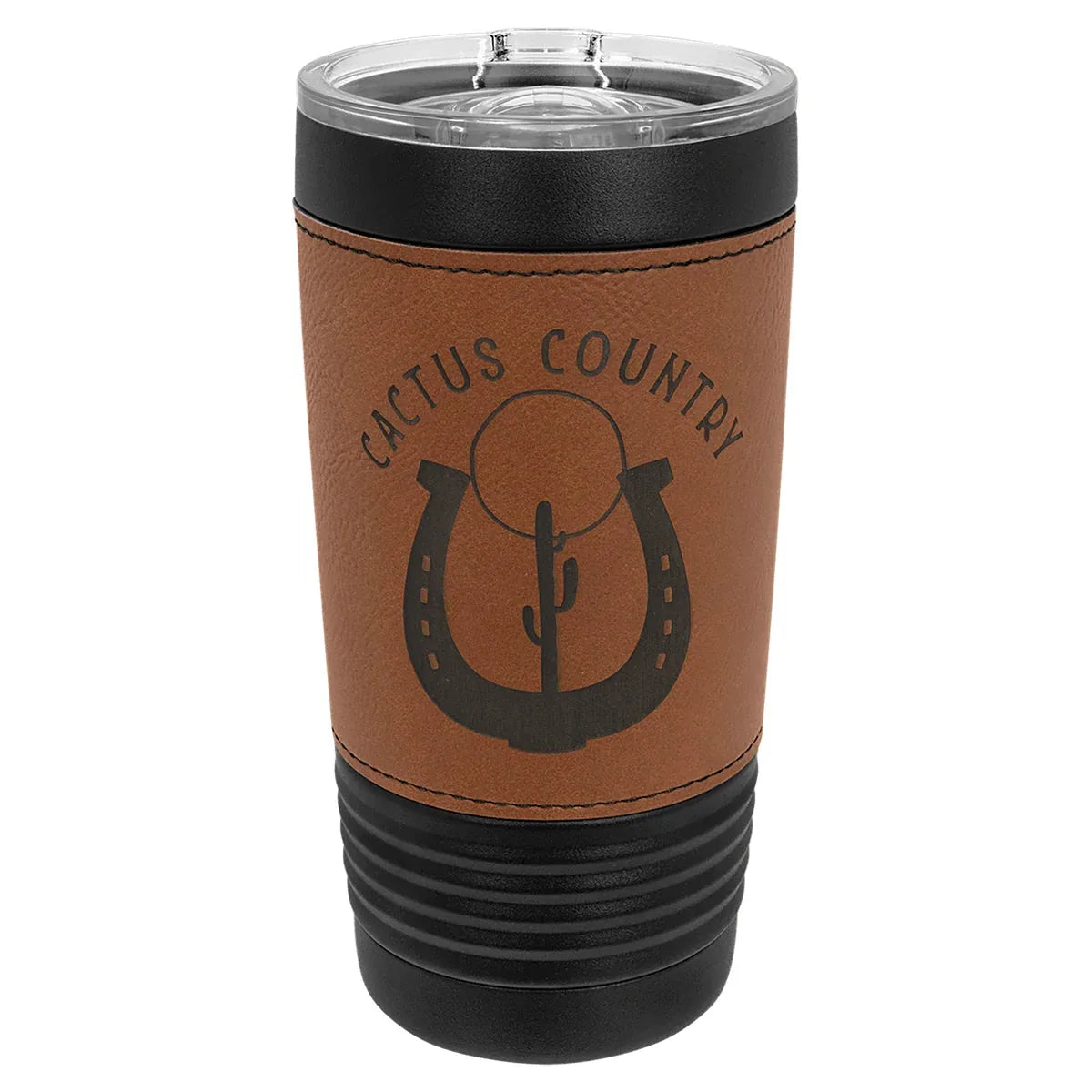 Black Rawhide Polar Camel 20 oz. Leatherette Tumbler with Slider Lid