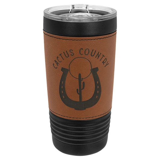 Black Rawhide Polar Camel 20 oz. Leatherette Tumbler with Slider Lid