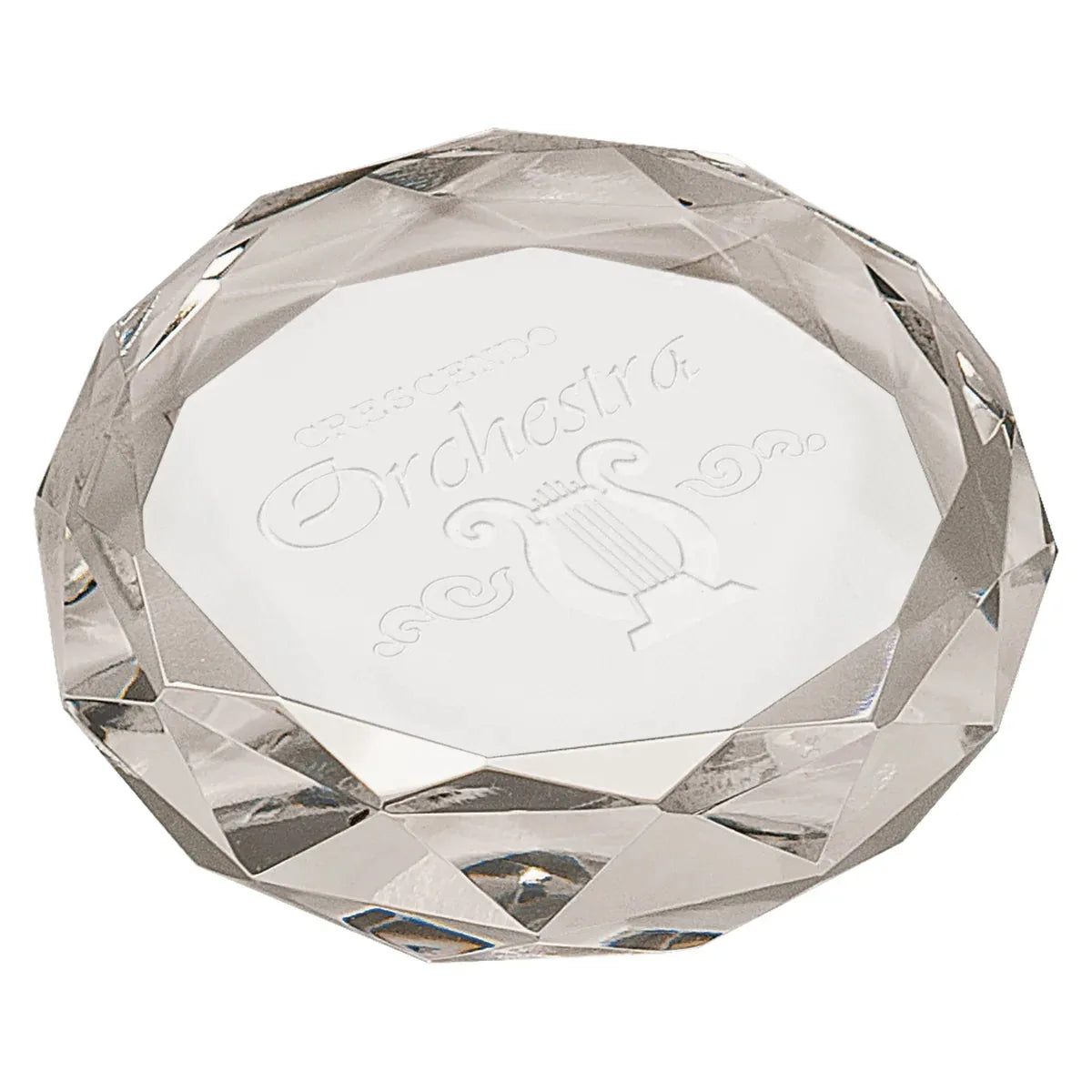 3" Clear Round Crystal Paperweight