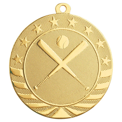 Bright Gold 2 3/4" Baseball/Softball Starbrite Medal