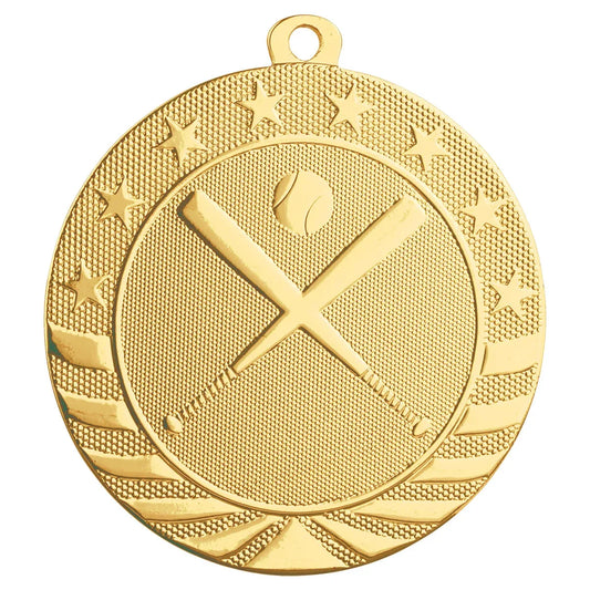 Bright Gold 2 3/4" Baseball/Softball Starbrite Medal