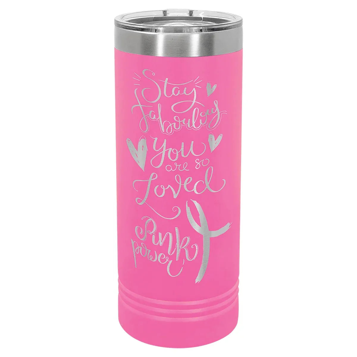 Pink Polar Camel 22 oz. Skinny Tumbler with Slider Lid