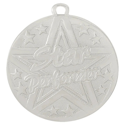Silver 2" Superstar Star Performer Medal