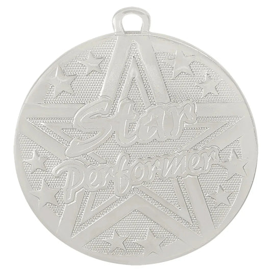 Silver 2" Superstar Star Performer Medal