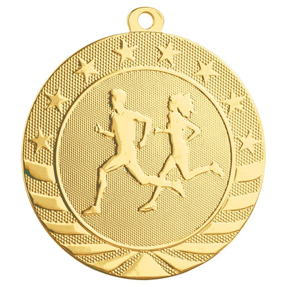 Bright Gold 2 3/4" Cross Country Starbrite Medal