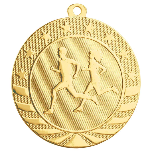 Bright Gold 2 3/4" Cross Country Starbrite Medal